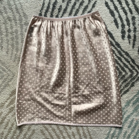 Heart Print Midi Slip Skirt - Picture 1 of 6